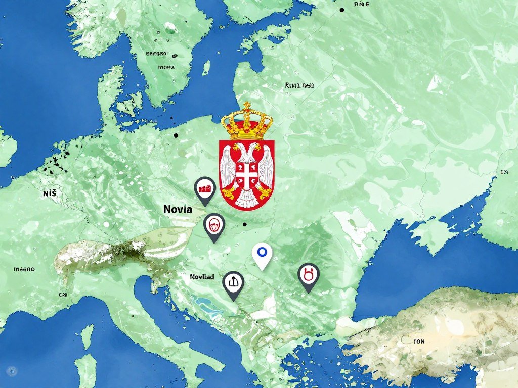 Mapa Srbije sa lokacijama kvantna analiza centara